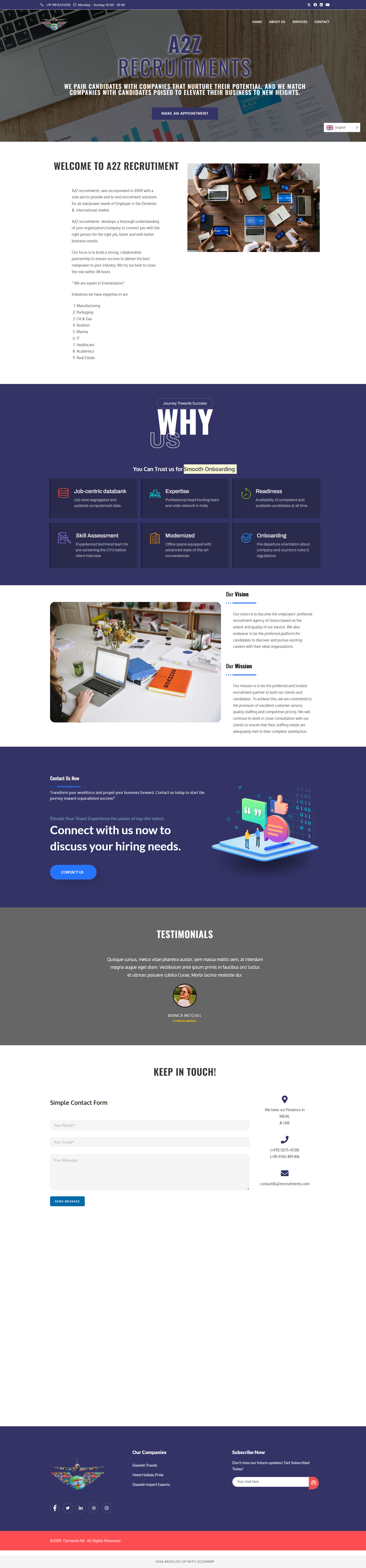 A2Z Recruitments – Job Placement & Hiring Website