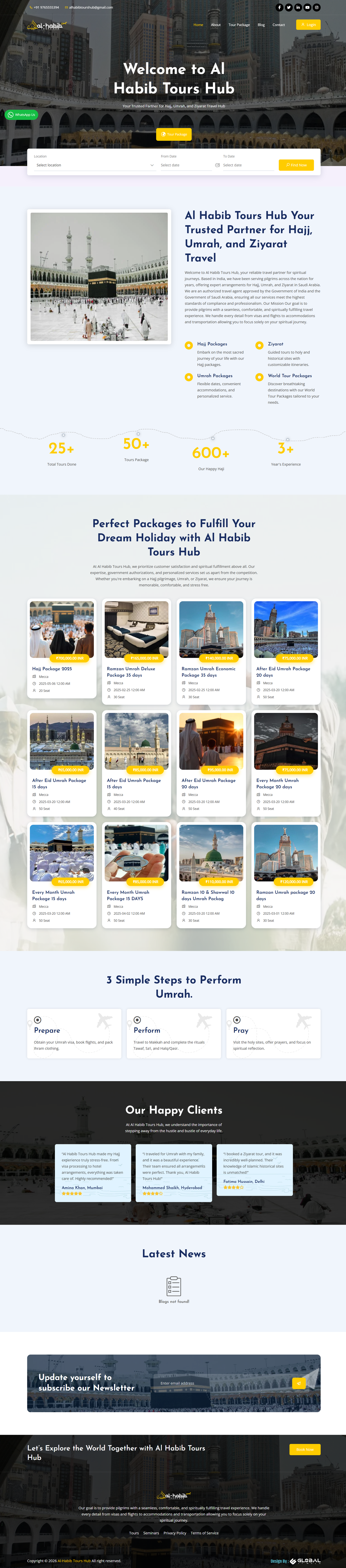 Al Habib Tours Hub – Hajj, Umrah & Ziyarat Travel Website
