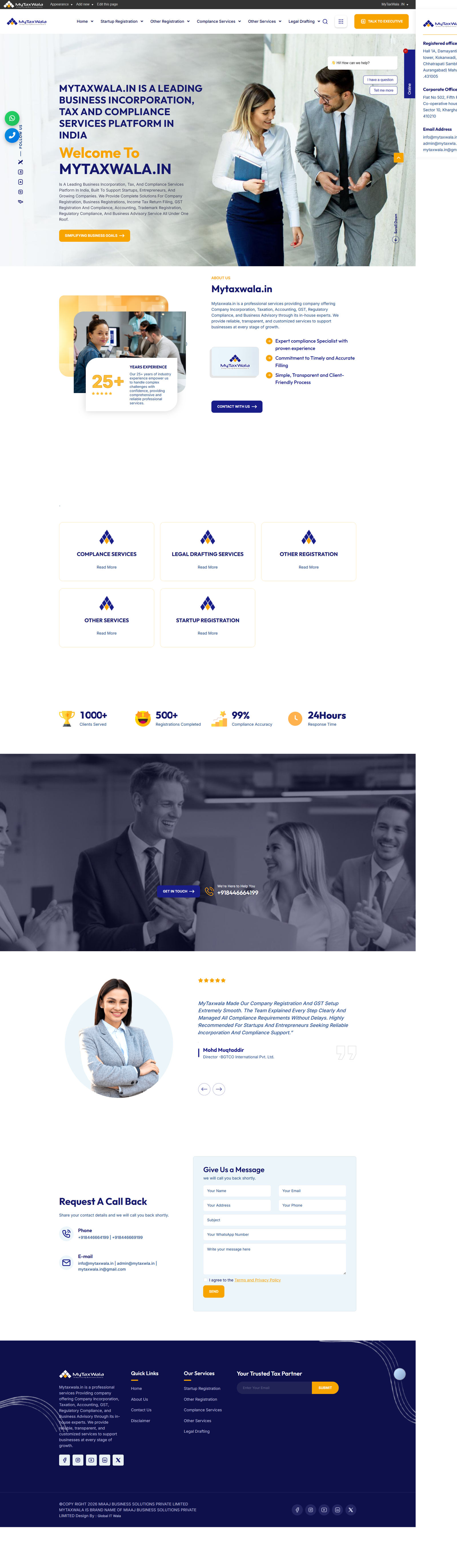 MyTaxWala – Tax & Business Compliance Services Website