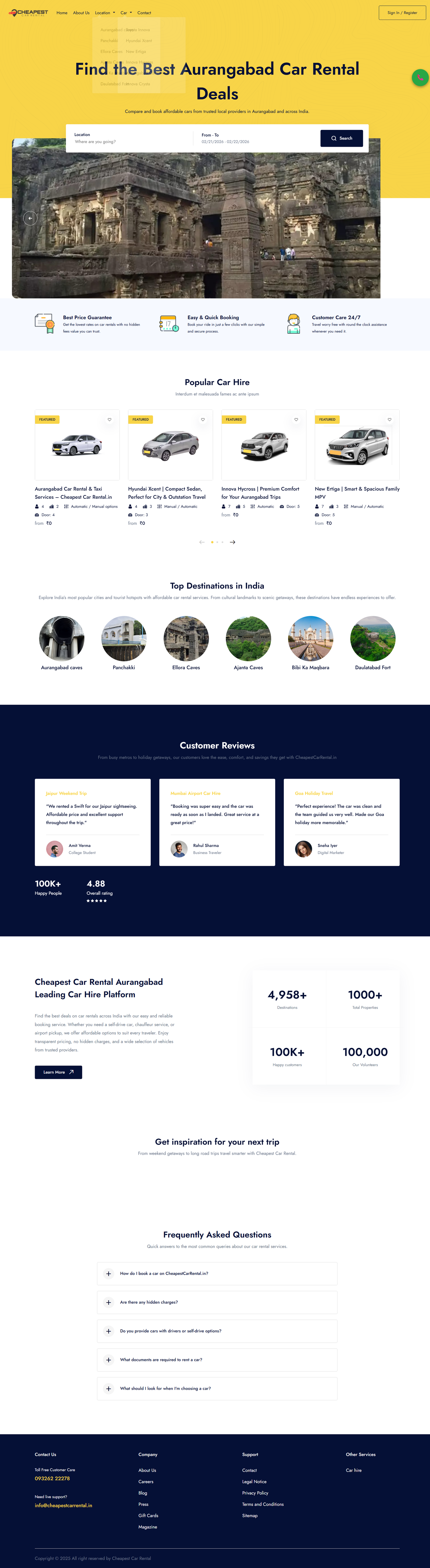 Cheapest Car Rental – Budget Car Rental Website