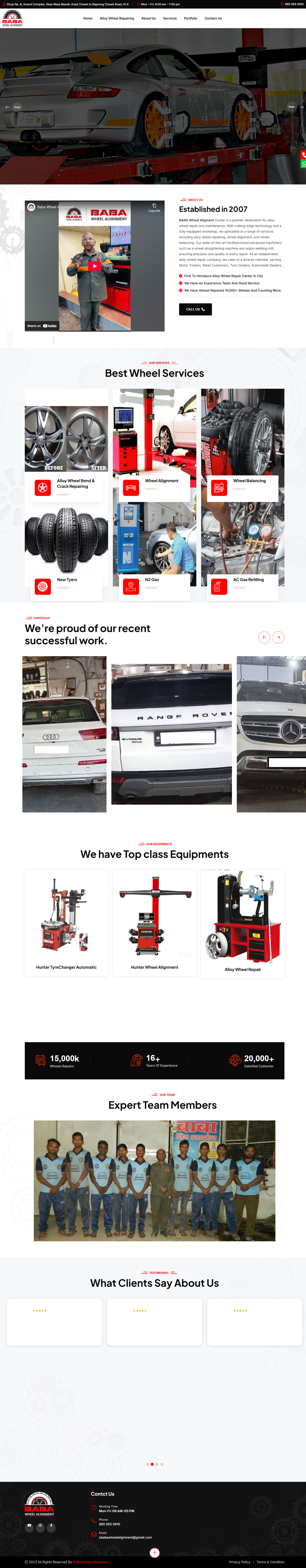 Baba Wheel Alignment – Automotive Service Website